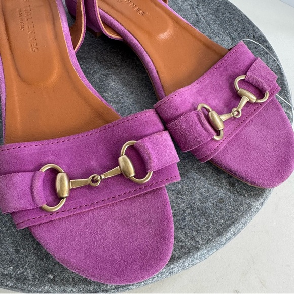 Les Italiennes Shoes Leather Purple Pink Gold Flats 41 - Picture 3 of 14